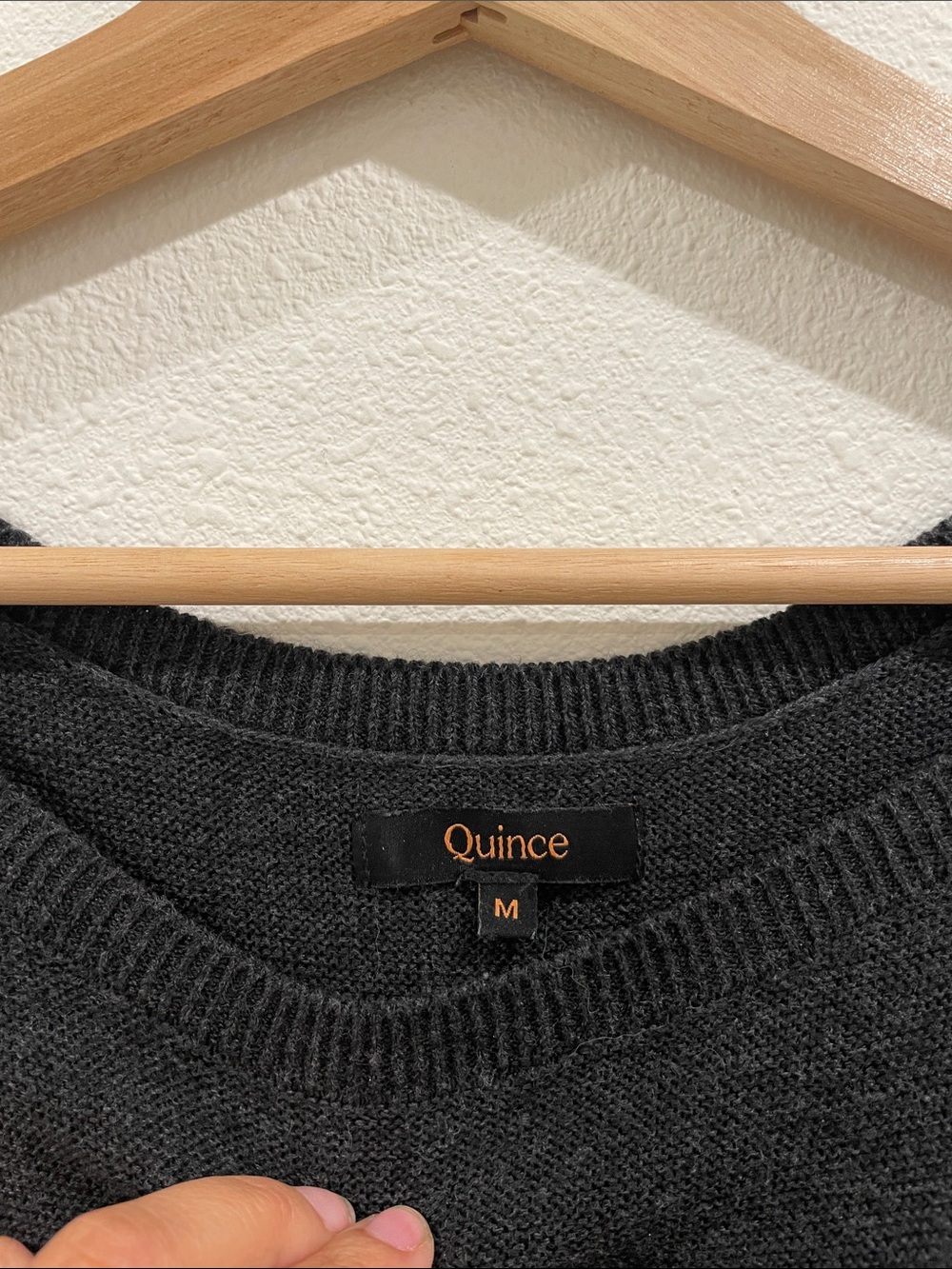 Quince Charcoal Gray Short-Sleeve Knit Sweater Cotton Cashmere Blend Medium - Picture 3 of 8